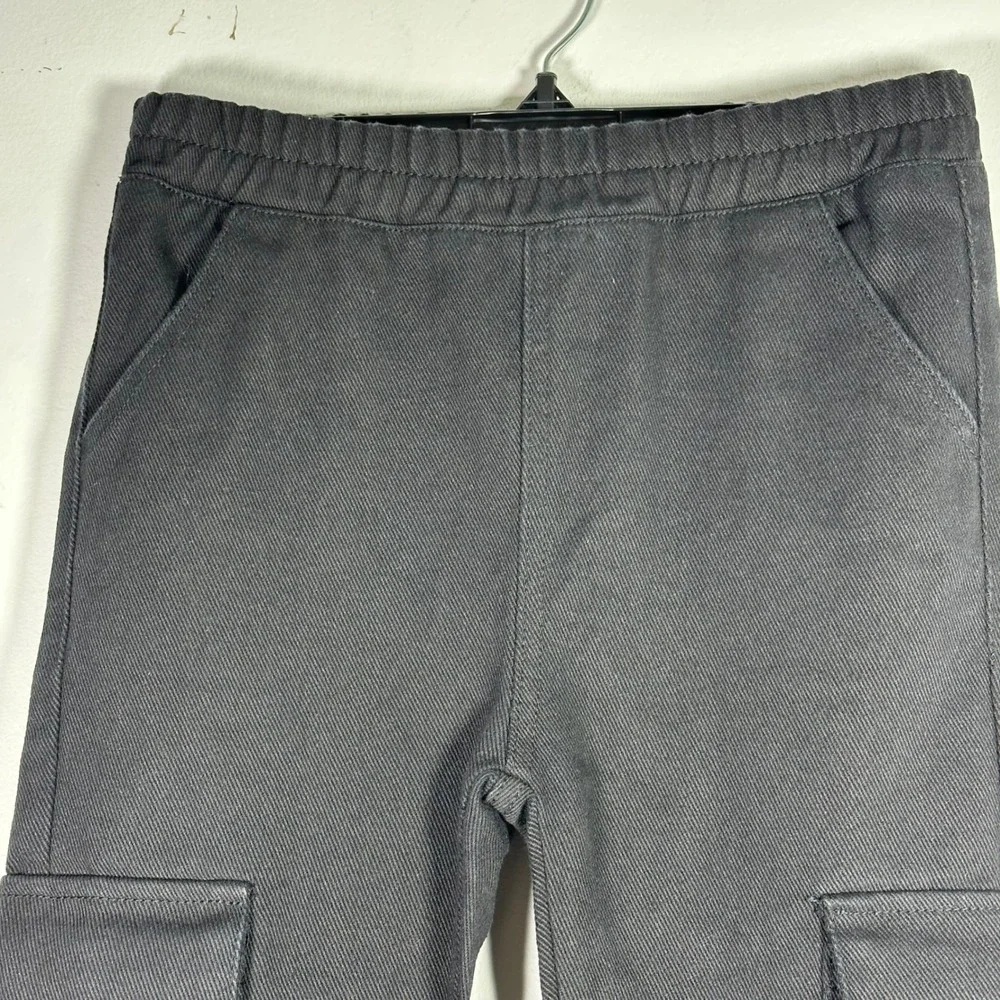 Kids Black Twill Cargo dance hip hop Jogger Pants Size 120 Elastic Waist Utility